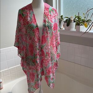 Charlie Paige Pink and Green Floral Scarf